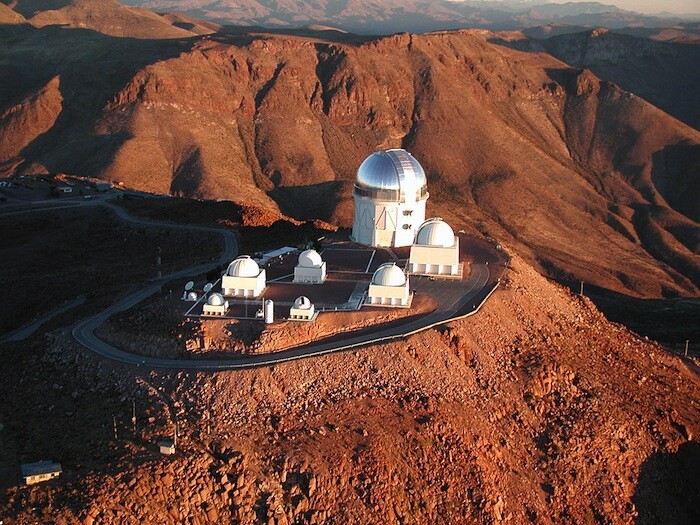 The Blanco telescope which the DEC is mounted upon, located in the Chilean Andes (Photo: NOAO/AURA/NSF)