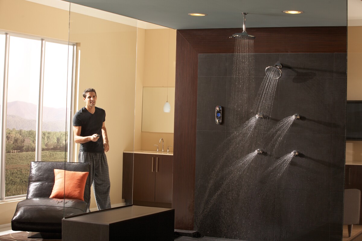 Personalize your showering experience even remotely with the Moen