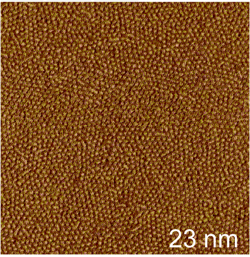 In just a few seconds, the block copolymers self-assemble into a thick network of dots, each capable of storing a bit of information (Image: University of Texas)