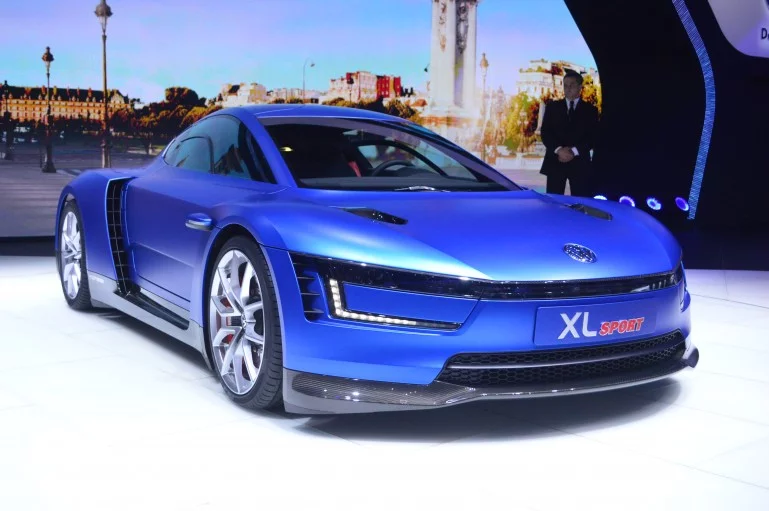 The Volkswagen XL1 doesn't have anywhere near the performance of a supercar, but Volkswagen approached the design of the ultra-efficient 261-mpg, 1,750-lb with much the same high-tech, no expenses spared approach. Pictured here, the XL Sport at the 2014 Paris Motor Show