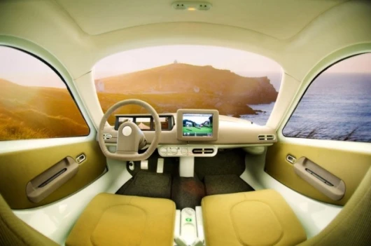 The interior of the Aptera Series 2e