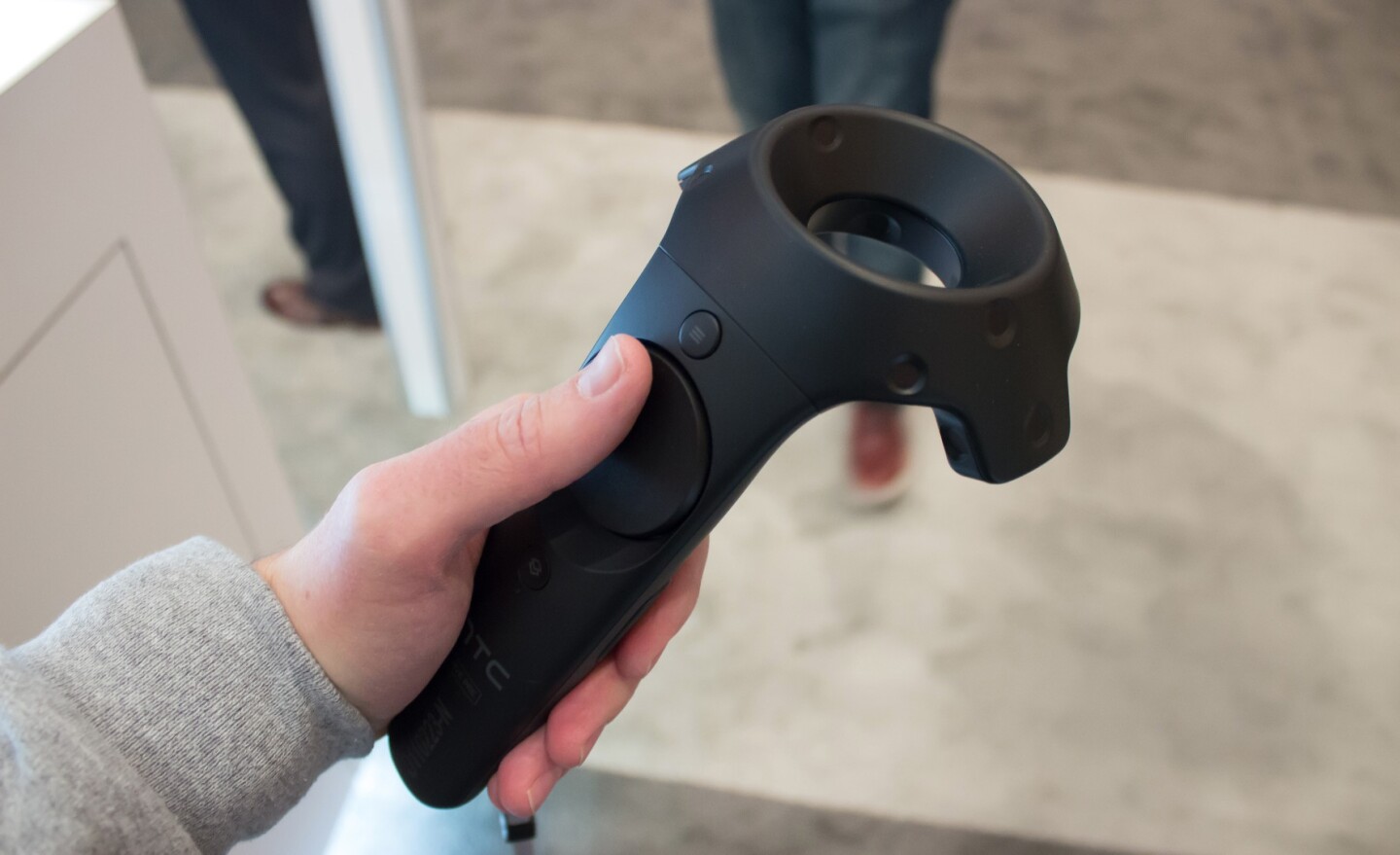 Unlike with the Oculus Rift, the Vive's motion controllers are included in the box