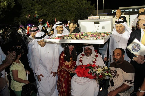Haidar Taleb after his world record 141.7km (88 miles) from Masdar City to Sharjah in 14 hours journey