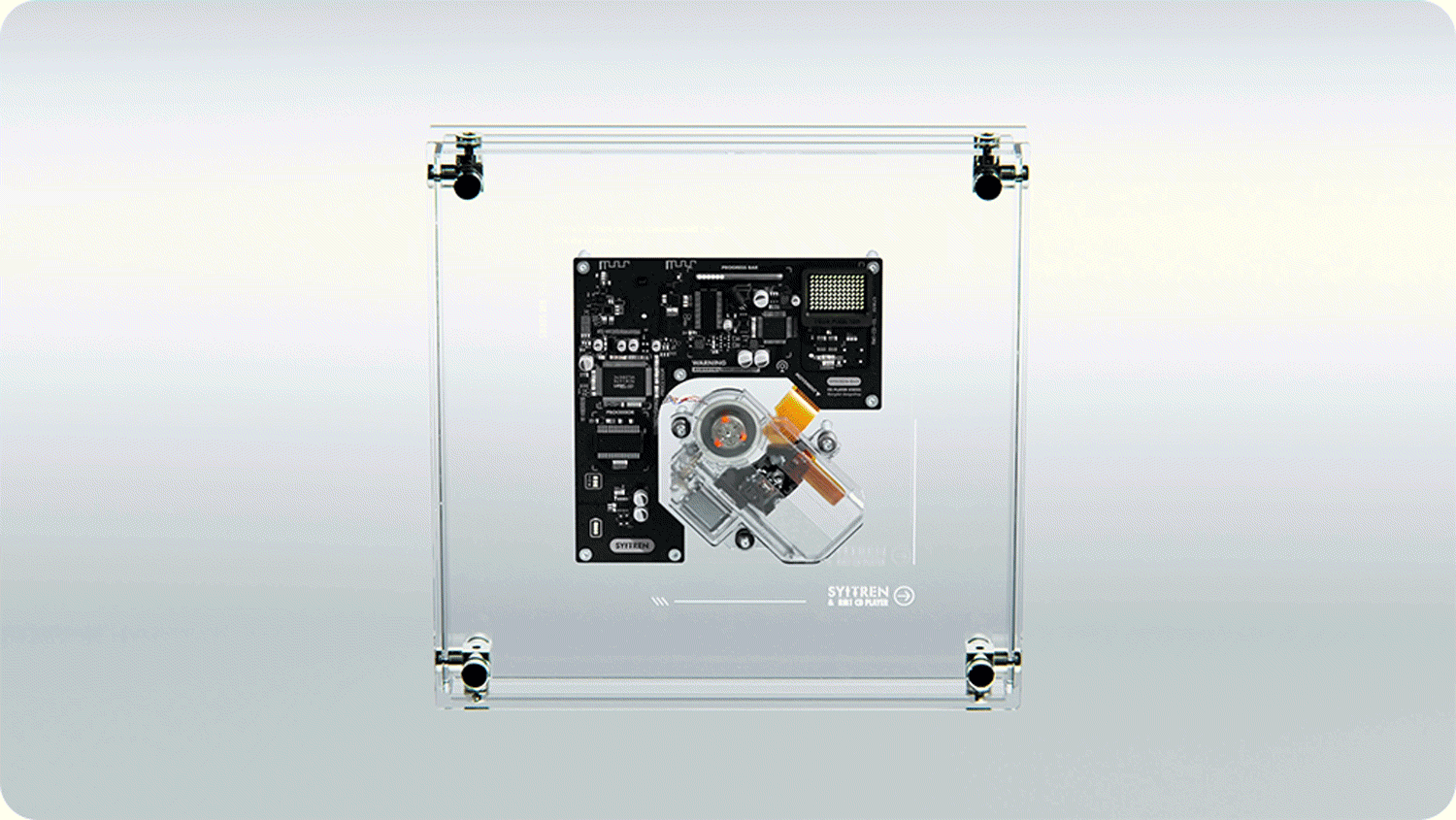 While clear acrylic is the standard finish, this animation previews the custom color options available for the RM1 frame