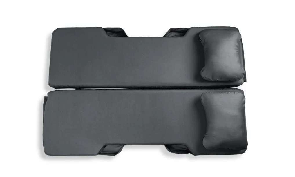 The Hest x Rivian Foamy mattresses are sold as singles but can be hooked into a double