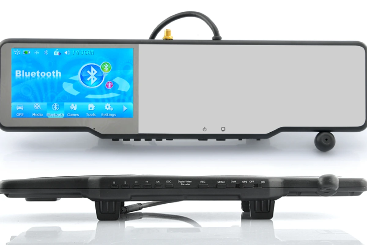 The Complete Car Bluetooth Rearview Mirror Kit turns a rearview mirror into an in-car entertainment hub