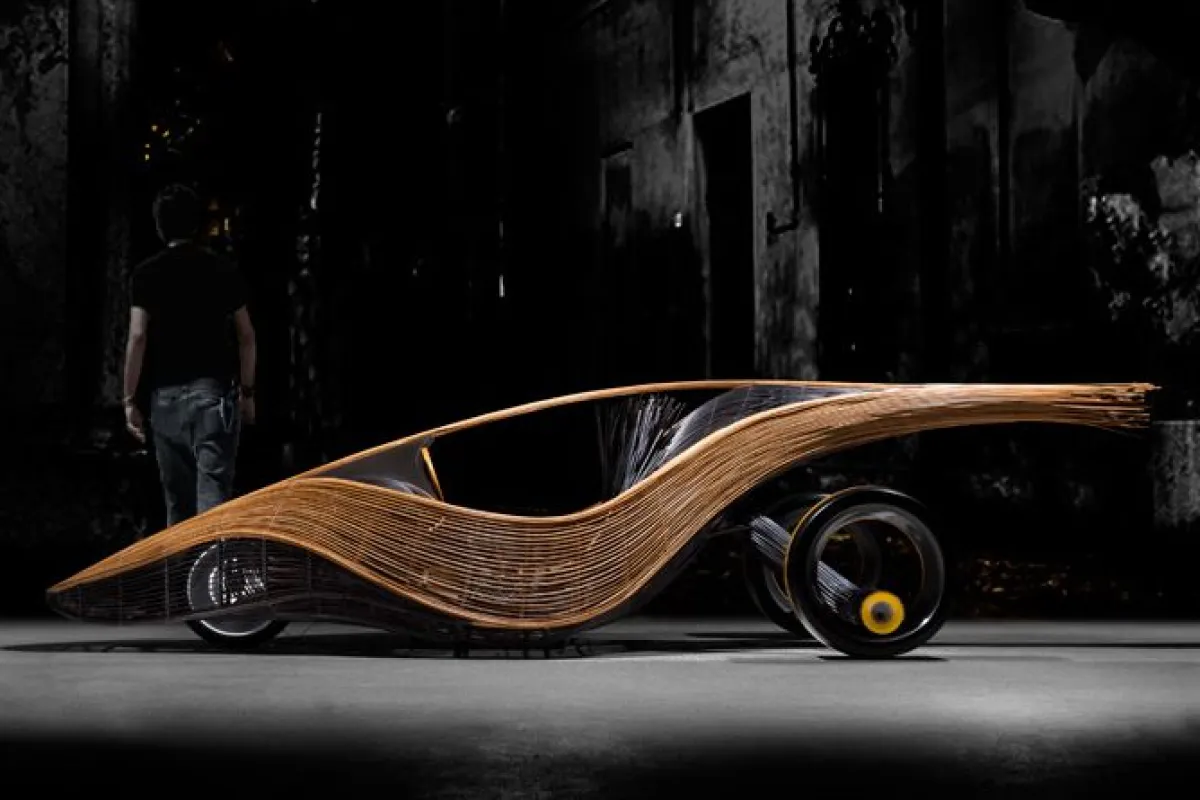 The Phoenix is a concept car, with a biodegradable body built from rattan and bamboo (Photos courtesy Kenneth Cobonpue)