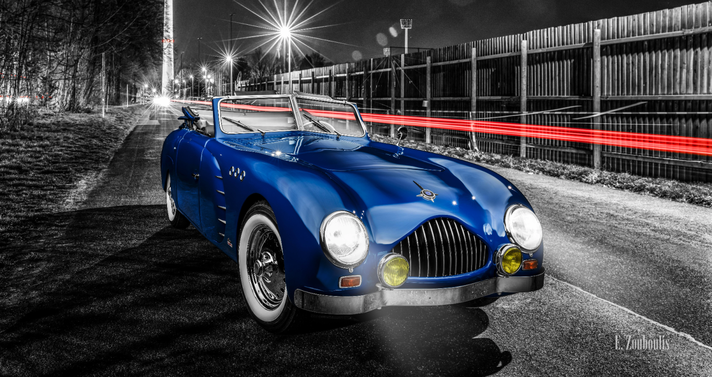 2018 Monterey Car Week Auction Report | 1950 Veritas Scorpion Cabriolet | Estimate: from $500,000 to $700,000 | Failed to reach reserve price. High bid: $450,000 | Auction: Bonhams | Lot 117 | Official Description