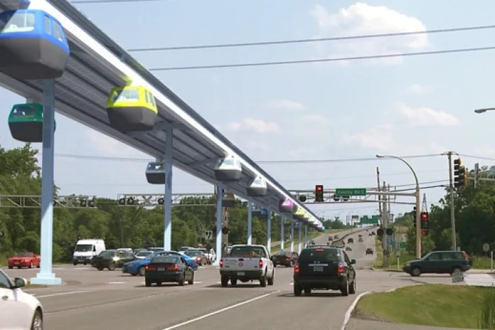 A solar-powered, suspended, individual carriage rail system called J-Pods is soon to be built and tested in Secaucus, New Jersey