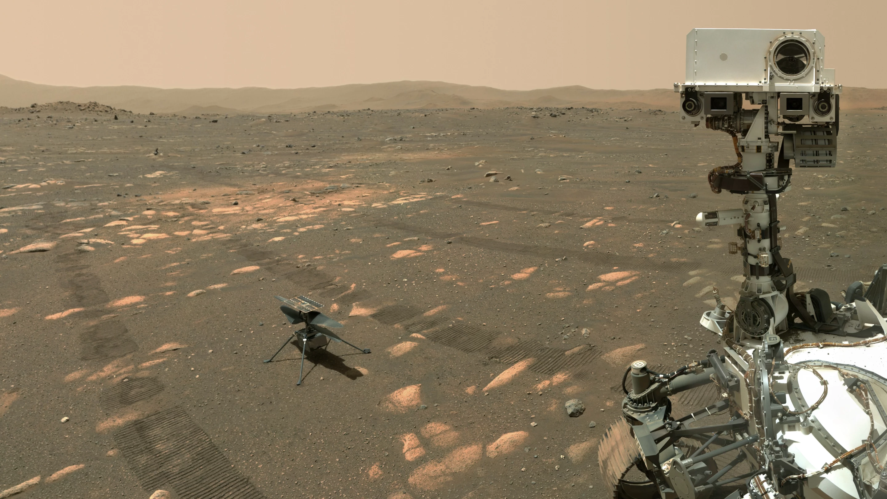NASA's Perseverance rover takes a selfie with the Ingenuity helicopter