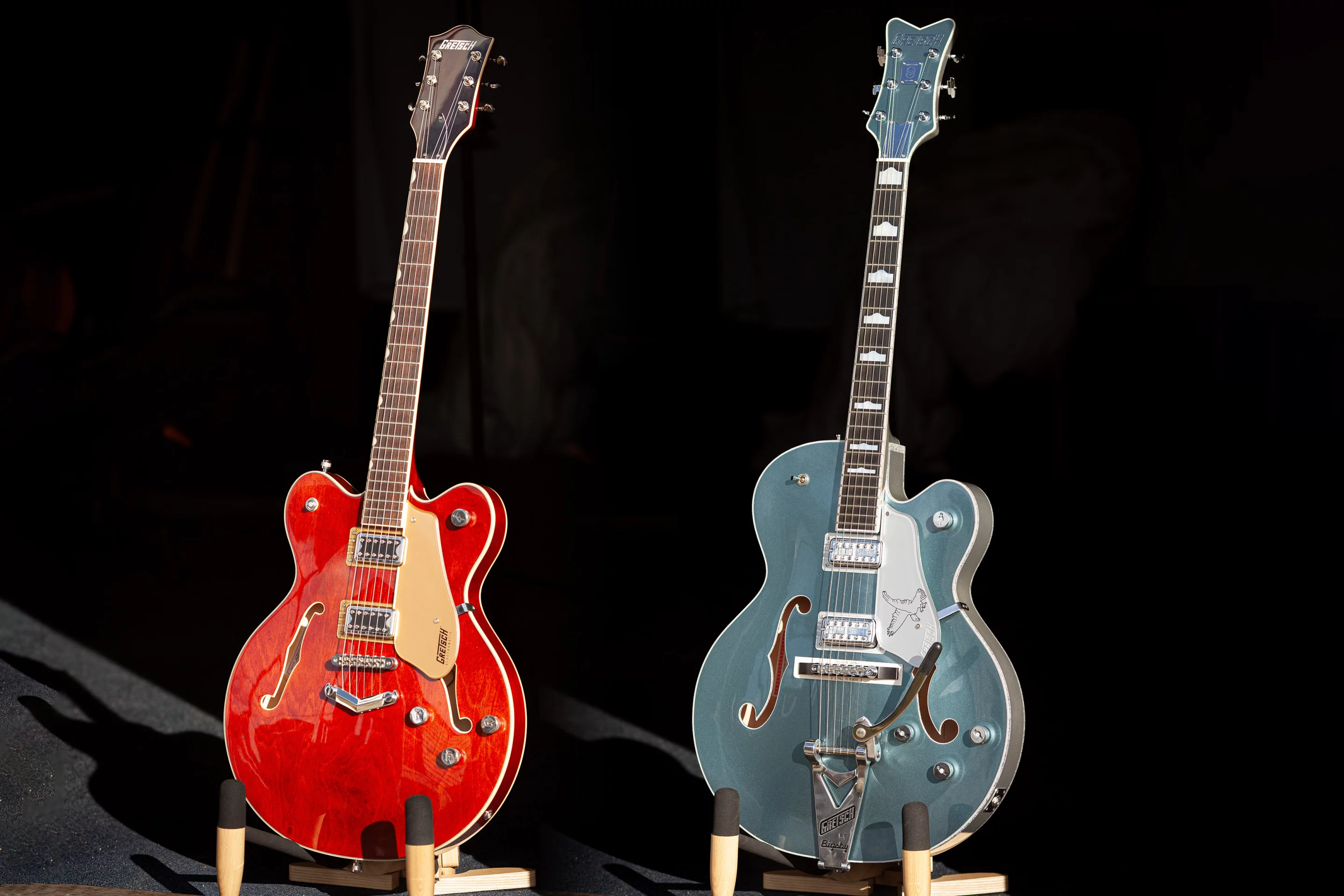 The Falcon (right) is an absolute stunner, but the Electromatic is an extremely beautiful guitar in its own right
