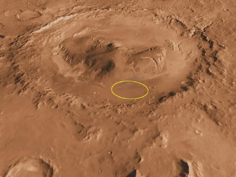 Location of landing site, within the 96-mile (154-km) -diameter Gale Crater(Image: NASA)
