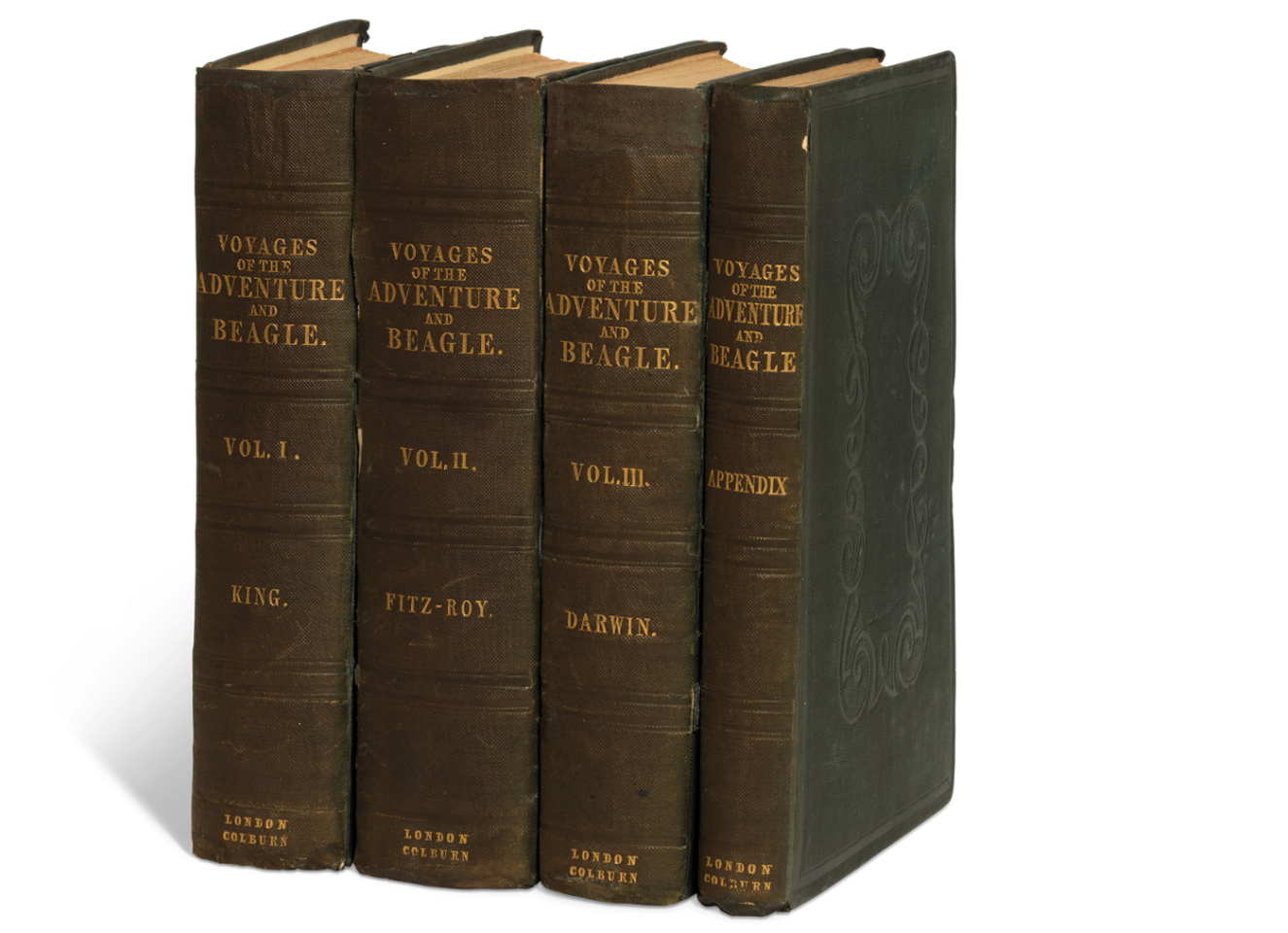 Narrative of the Surveying Voyages of His Majesty's Ships Adventure and Beagle by Charles Darwin and Robert Fitzroy (1839) | Auction Description | Estimate: $75,960 to $113,940 | Auction Date: July 10, 2019