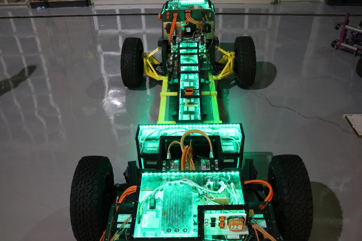 The Halo Project's electric powertrain and off-road suspension were designed and optimized as a single unit