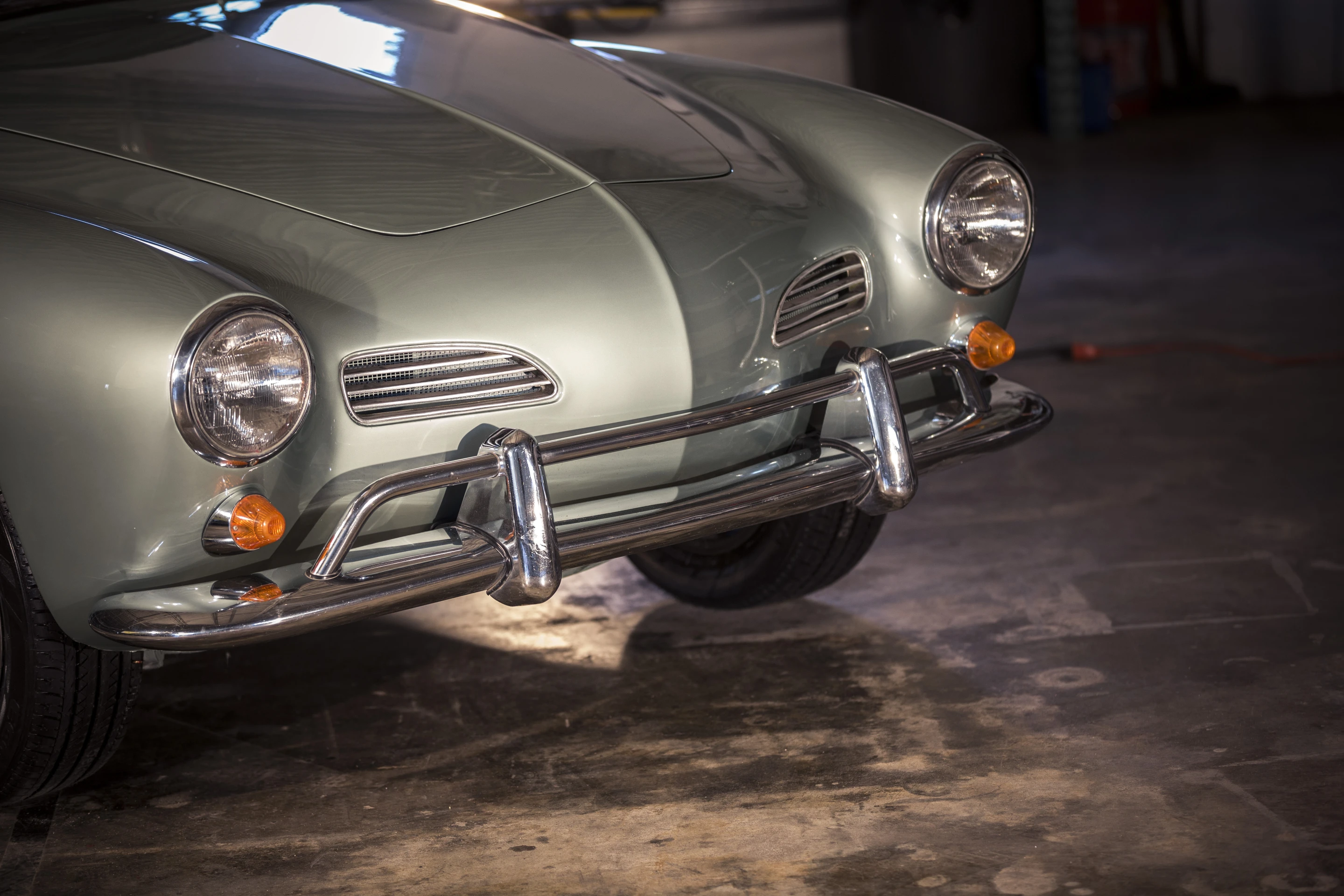 Close up of the newly-painted and freshly-buffed vehicle