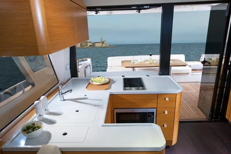 The Greenline 48 galley