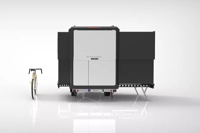 You won't be towing it with a bicycle, but you could carry two bikes on the available long drawbar rack