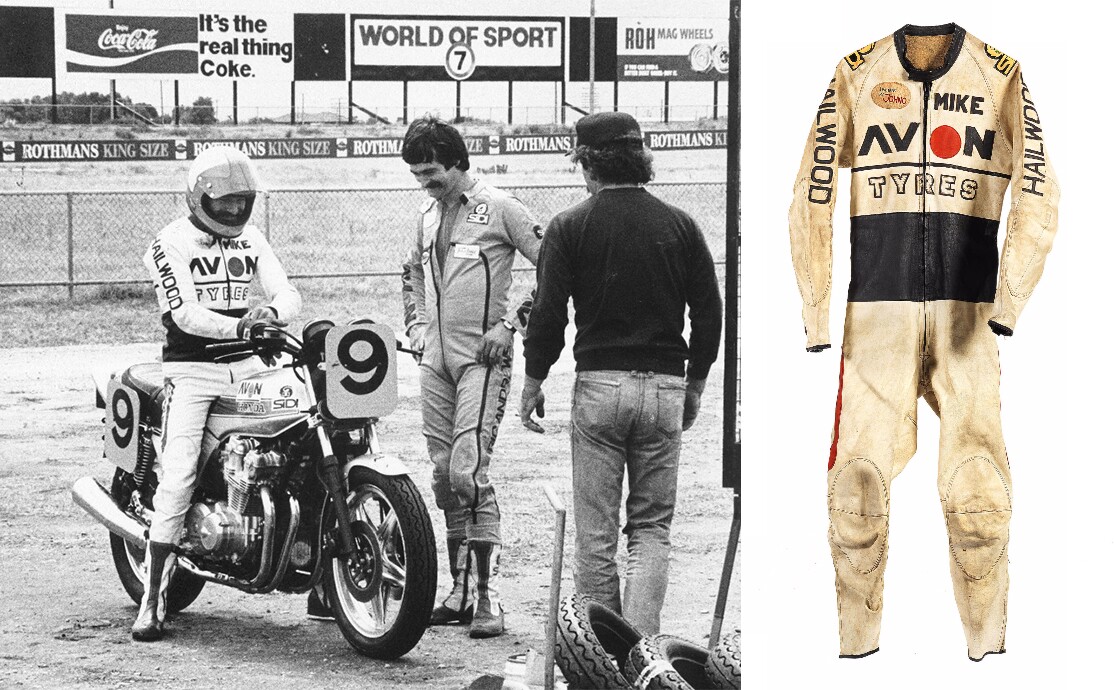 With four 500cc titles, Mike Hailwood already had a place in the history books, but it was his spectacular motorcycle racing comeback at 38-years of age that set him apart – these leathers were part of the journey he took as he returned to leading edge competitiveness. They sold for £7,250