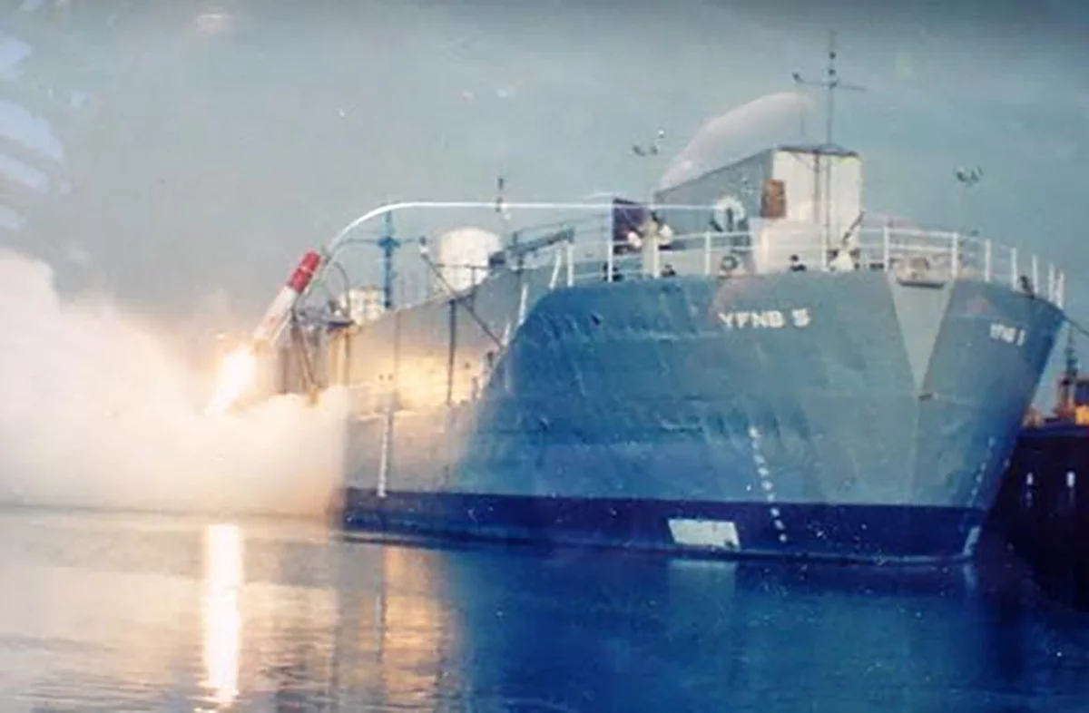 Truax X-1 rocket engines are tested at the Port of Redwood City