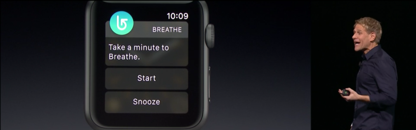 A new app called "Breathe" is meant to bring more peace to Apple Watch wearers