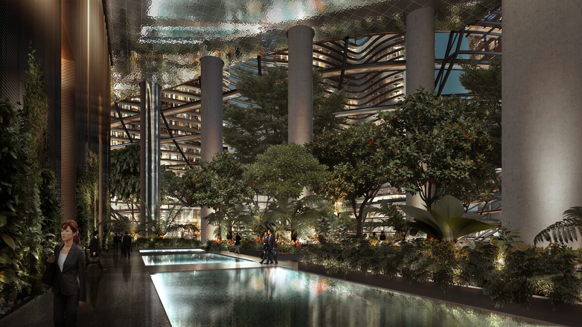 Openings between the high-rises and sky gardens will improve airflow and create a comfortable microclimate in the garden