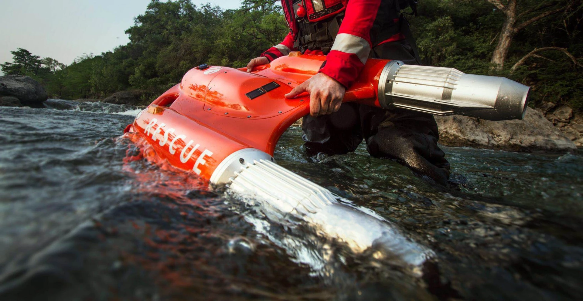 The Dolphin one weighs 13 kg and can be placed or tossed in the water by rescue personnel before being powered on remotely