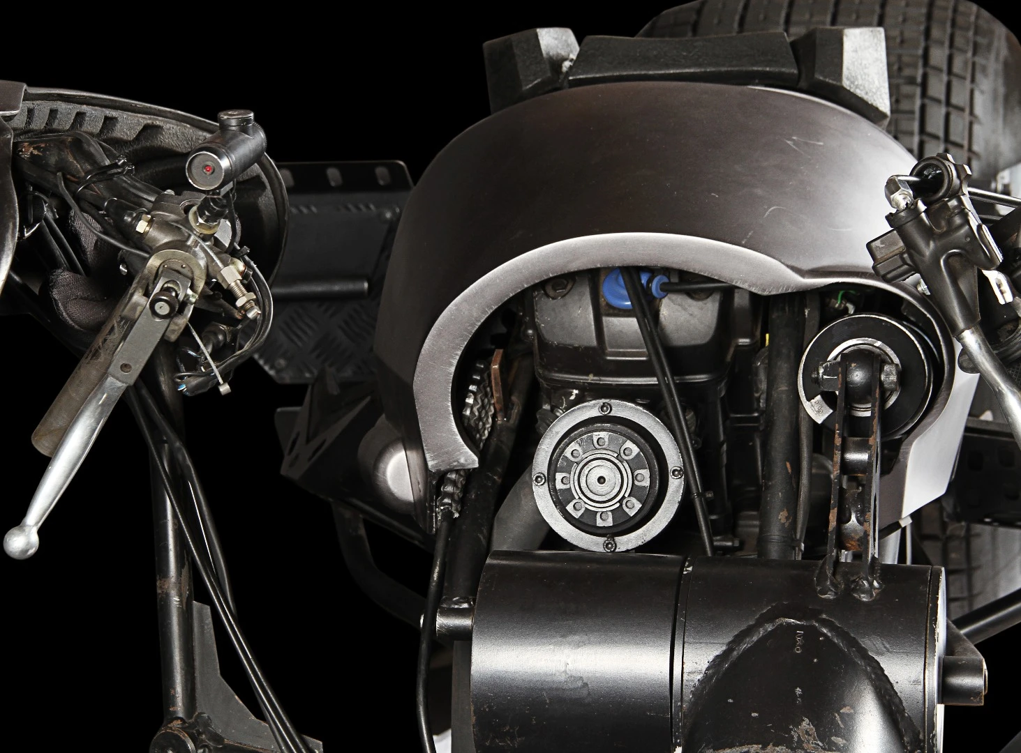 The Batpod's spartan cockpit