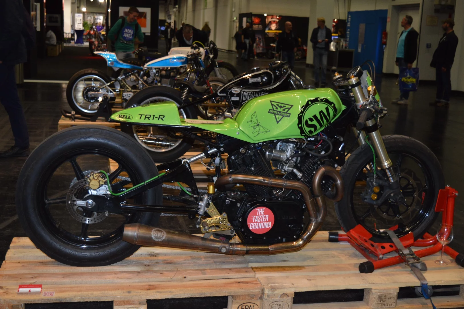 The Skinny Beast is a nitrous-powered former Yamaha XV1100, built by Schlachtwerk from Germany for the Sultans of Sprint