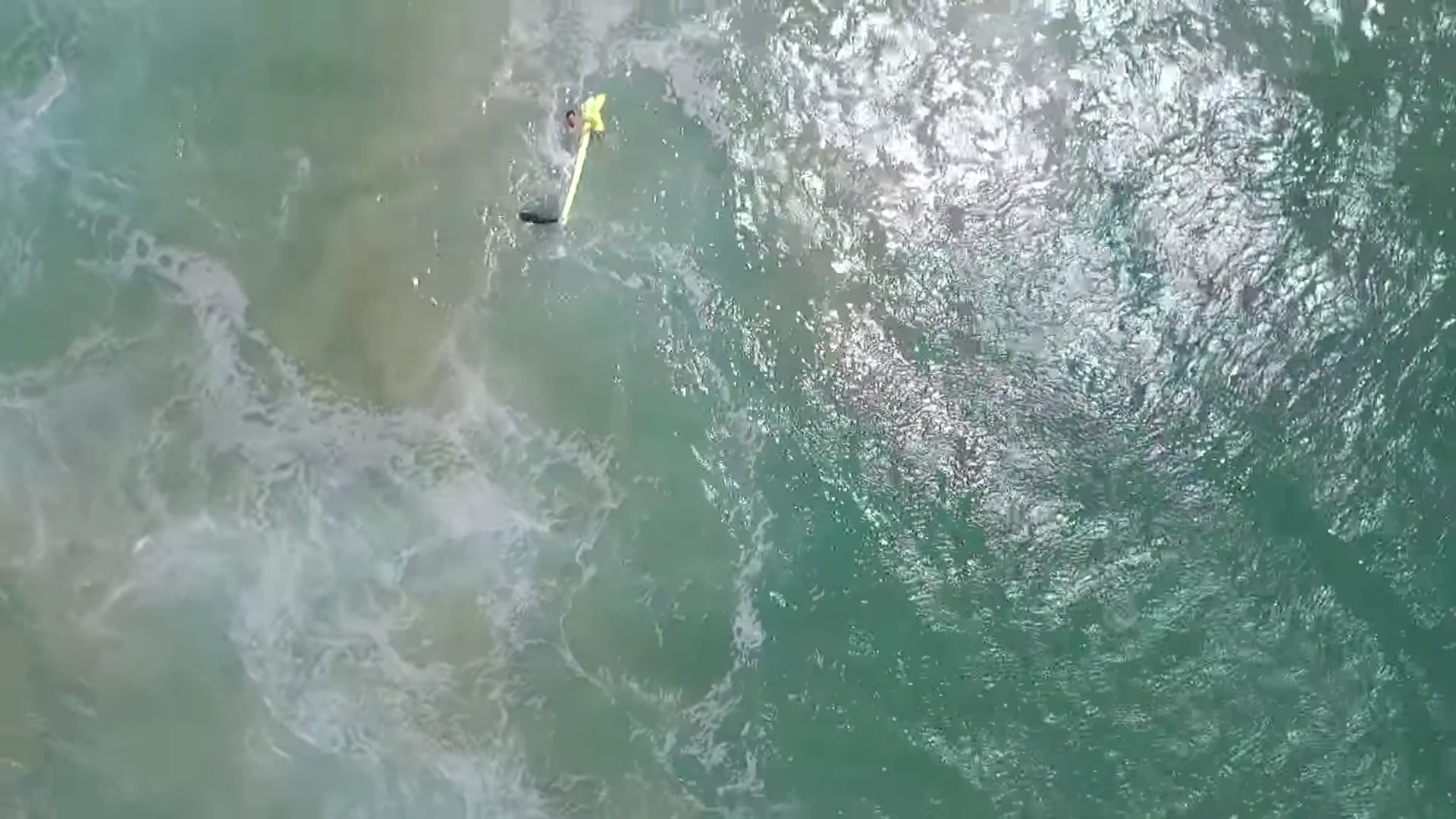 View from the Little Ripper lifesaving drone during its first rescue mission