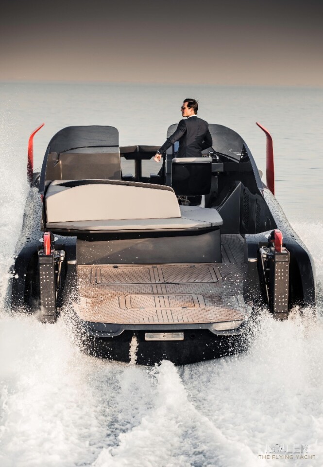Foiler "flying yacht" is a sleek, hybridpowered hydrofoil