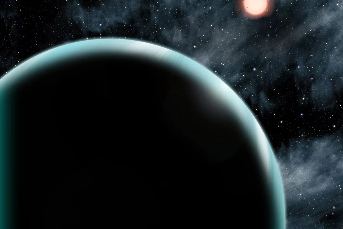 Artists impression of the Uranus-sized exoplanet Kepler-421b (Image: Daid A. Aguilar)