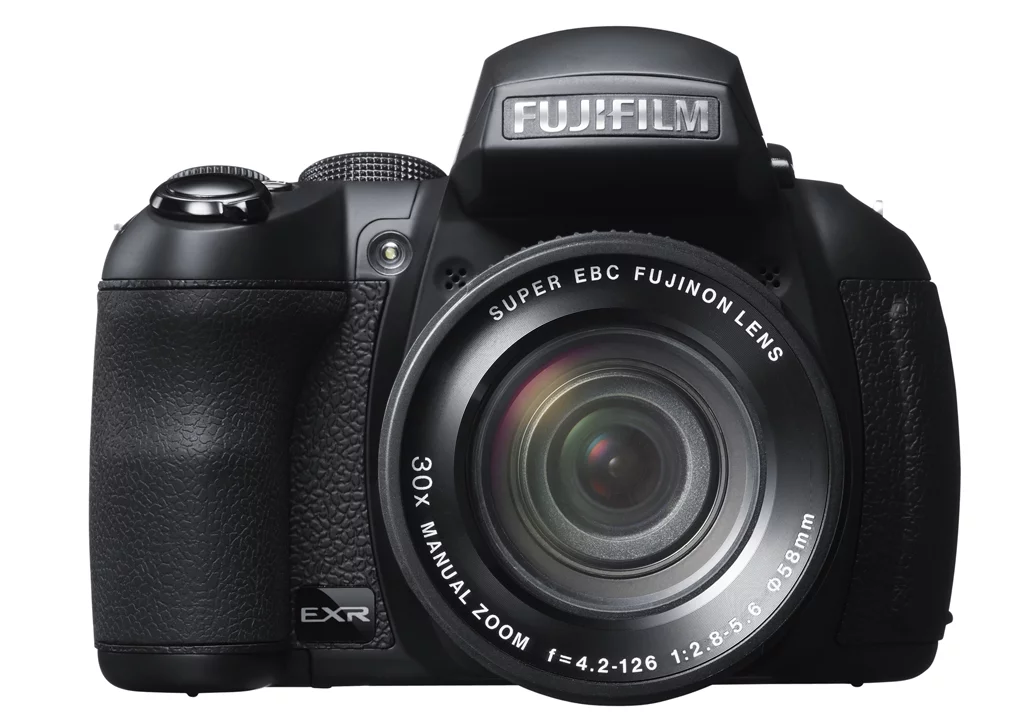 The Fujifilm FinePix HS30 front view
