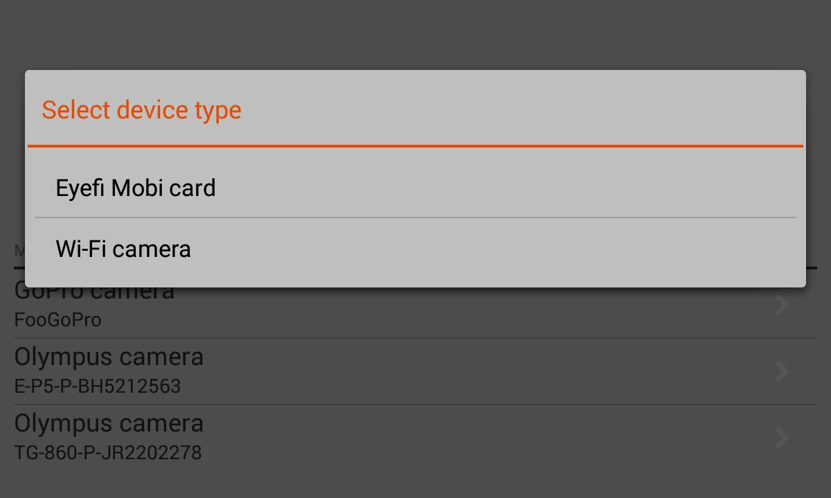 Eyefi Mobi users will be able to add Eyefi cards and compatible wireless cameras to their account