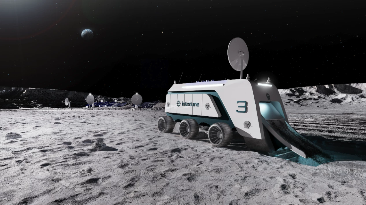 Render of the Interlune Harvester, which could be harvesting helium-3 from regolith as soon as the early 2030s