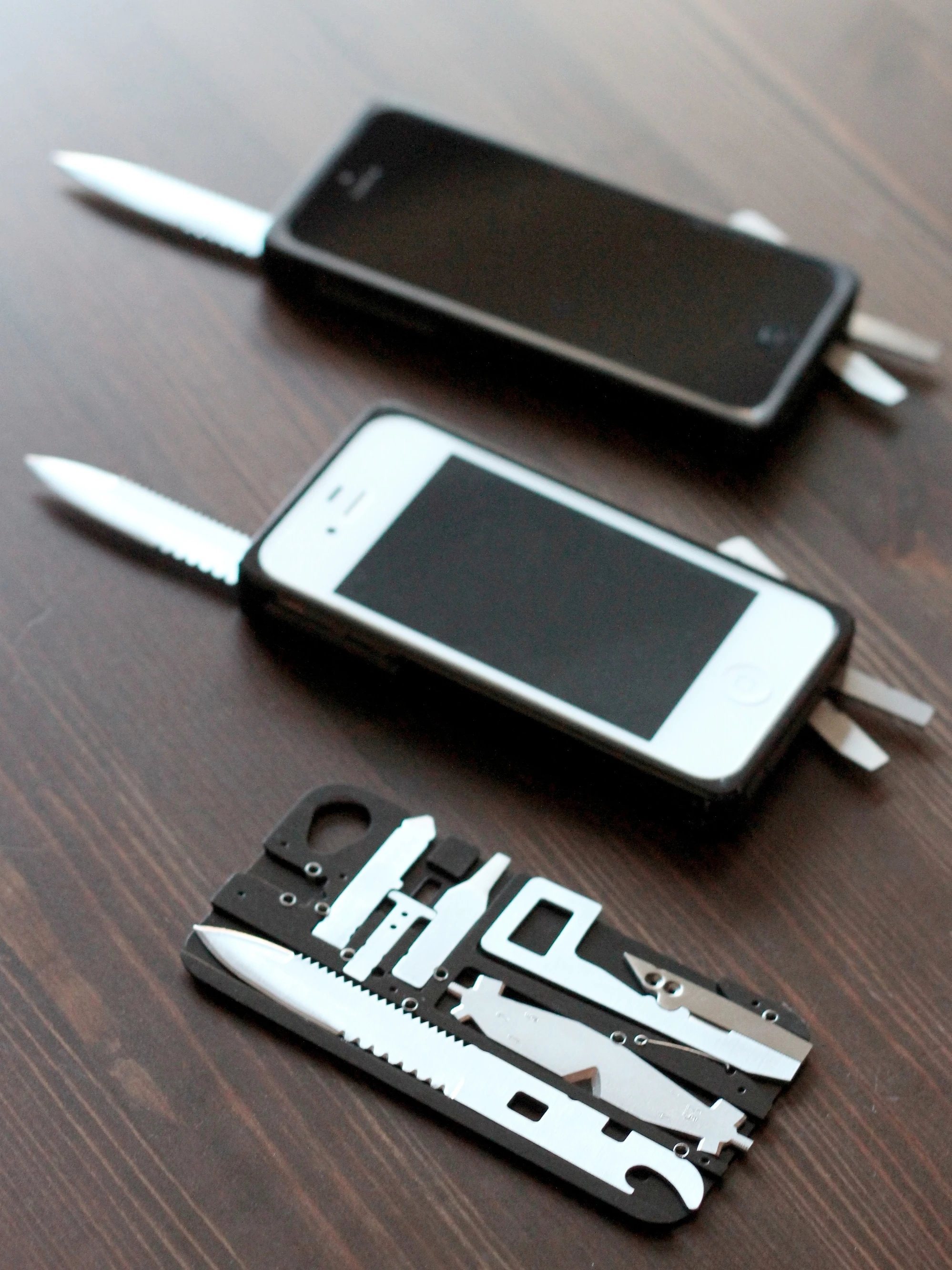 The tools are built into the back of the case