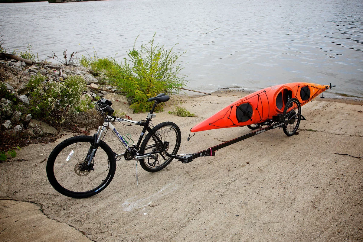 Haul your kayak to the water's edge and exercise your arms and legs