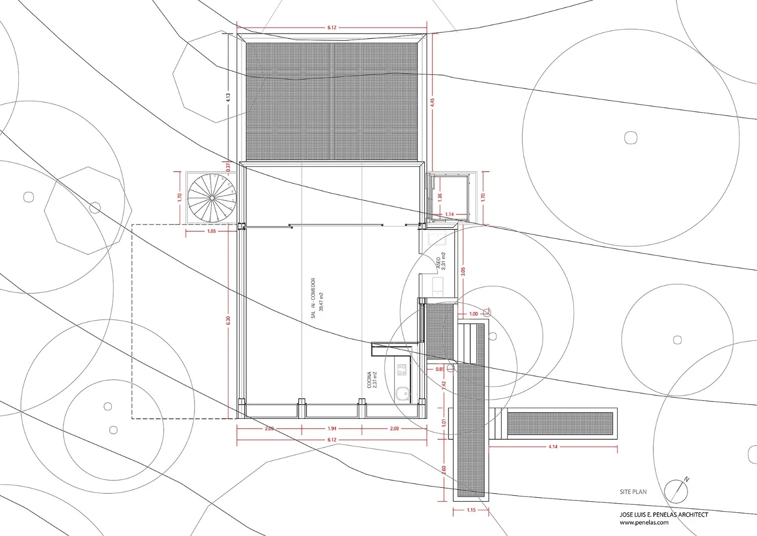 Architectural drawing of the Hidden Pavilion