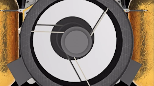 The mirror and secondary mirror of the 9" aperture telescope of the Arkyd-101