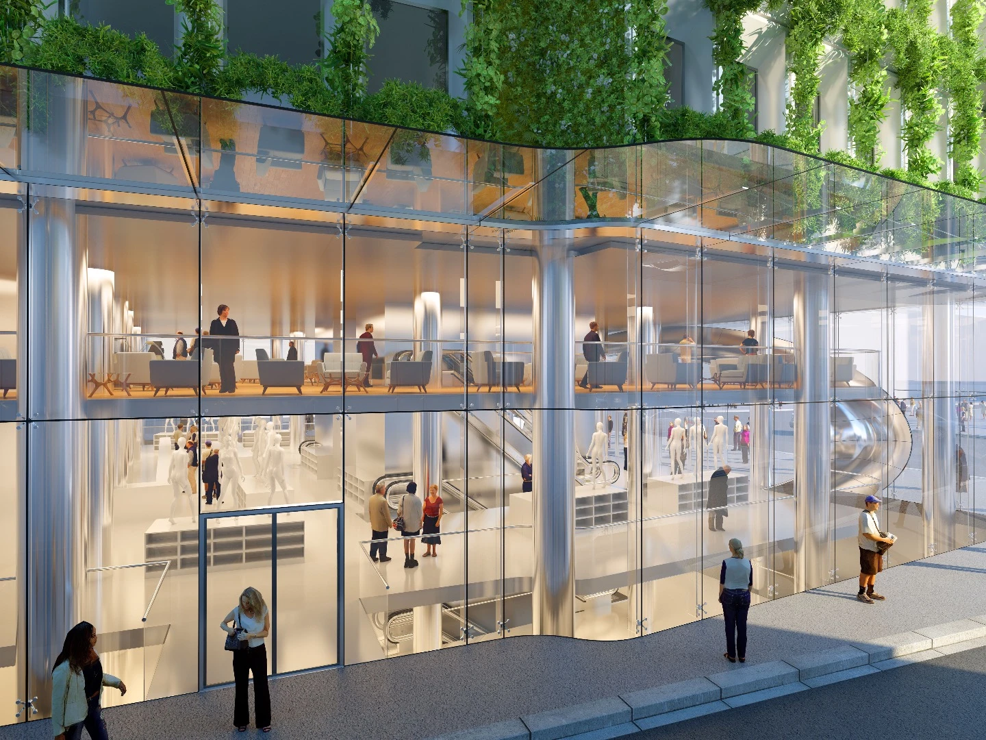 The Brussels' Botanic Center would have large expanses of glass at ground level