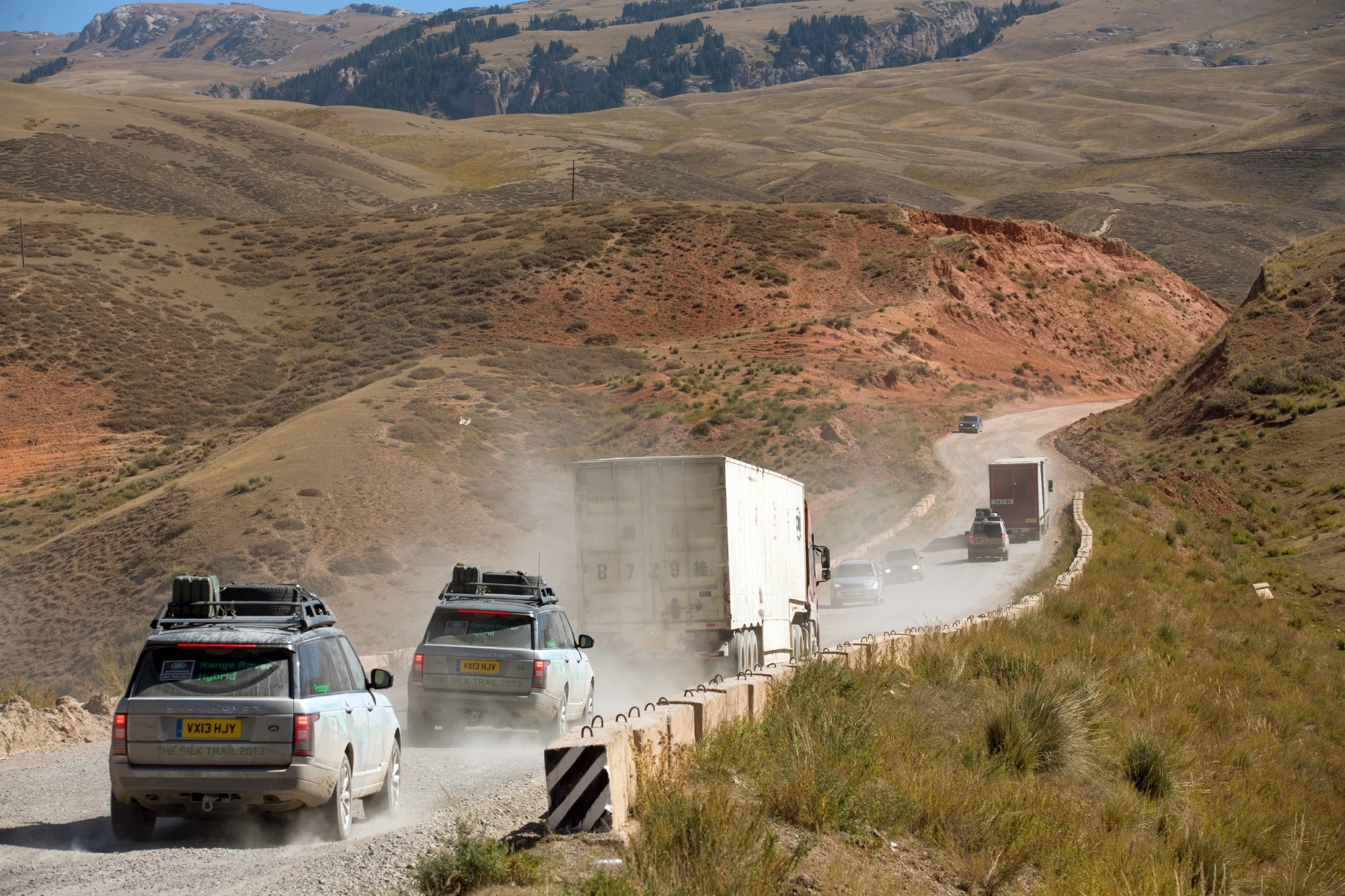 Terrain crossed included mud, water, desert and rugged, high-mountain road