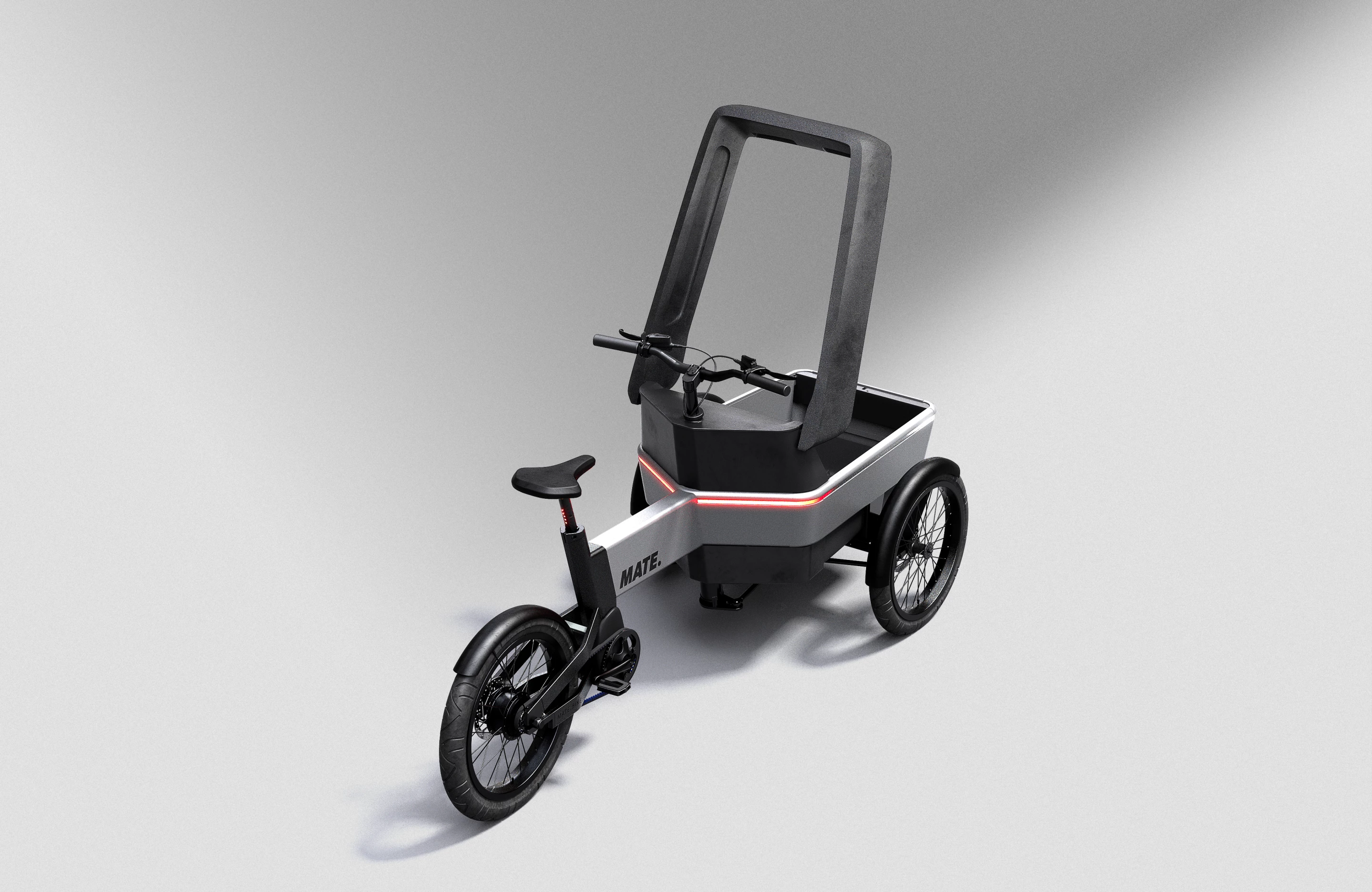 The Mate SUV features a frame made from 90% recycled aluminum, a pulsing light bar for improved visibility and its motor provides torque-sensing pedal-assist up to 25 km/h