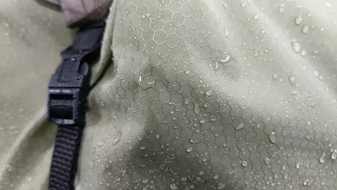 The BivyPack's exterior is made from hex-grid ripstop nylon claimed to be highly waterproof and durable
