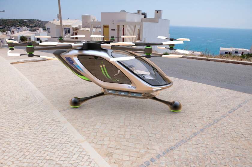 A rendering of Jetpack Aviation's VTOL concept the company hopes will become a means of urban transport