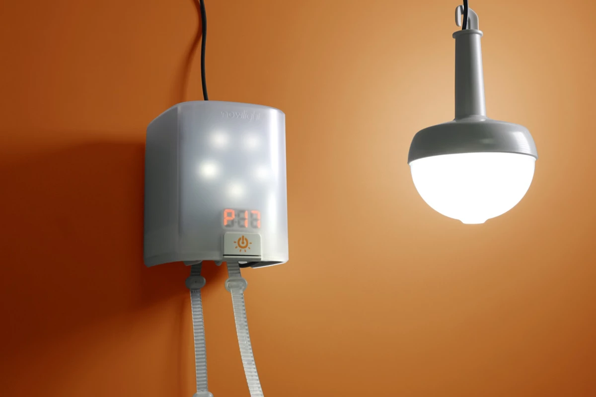 The SatLights let users spread light around from the single NowLight base