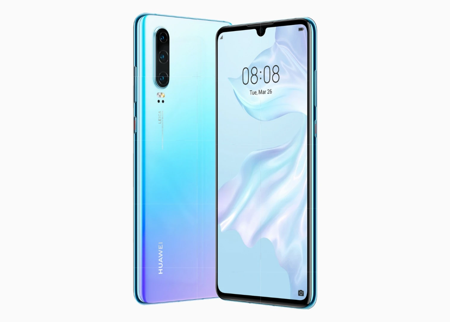 The Huawei P30 features a 6.1-inch display and a teardrop notch