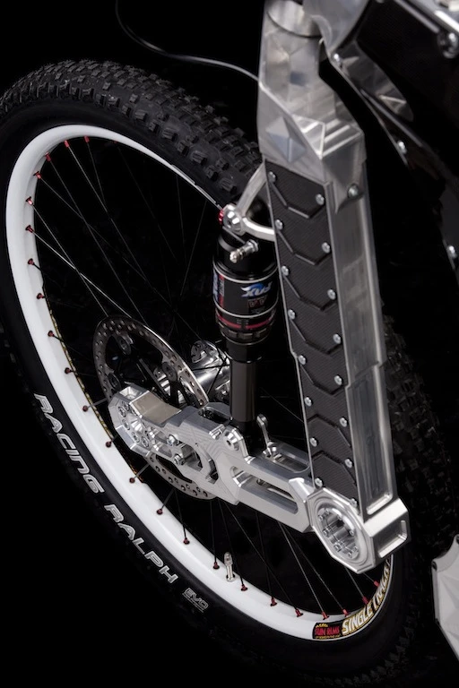 Close-up of the Biceps single-arm front suspension