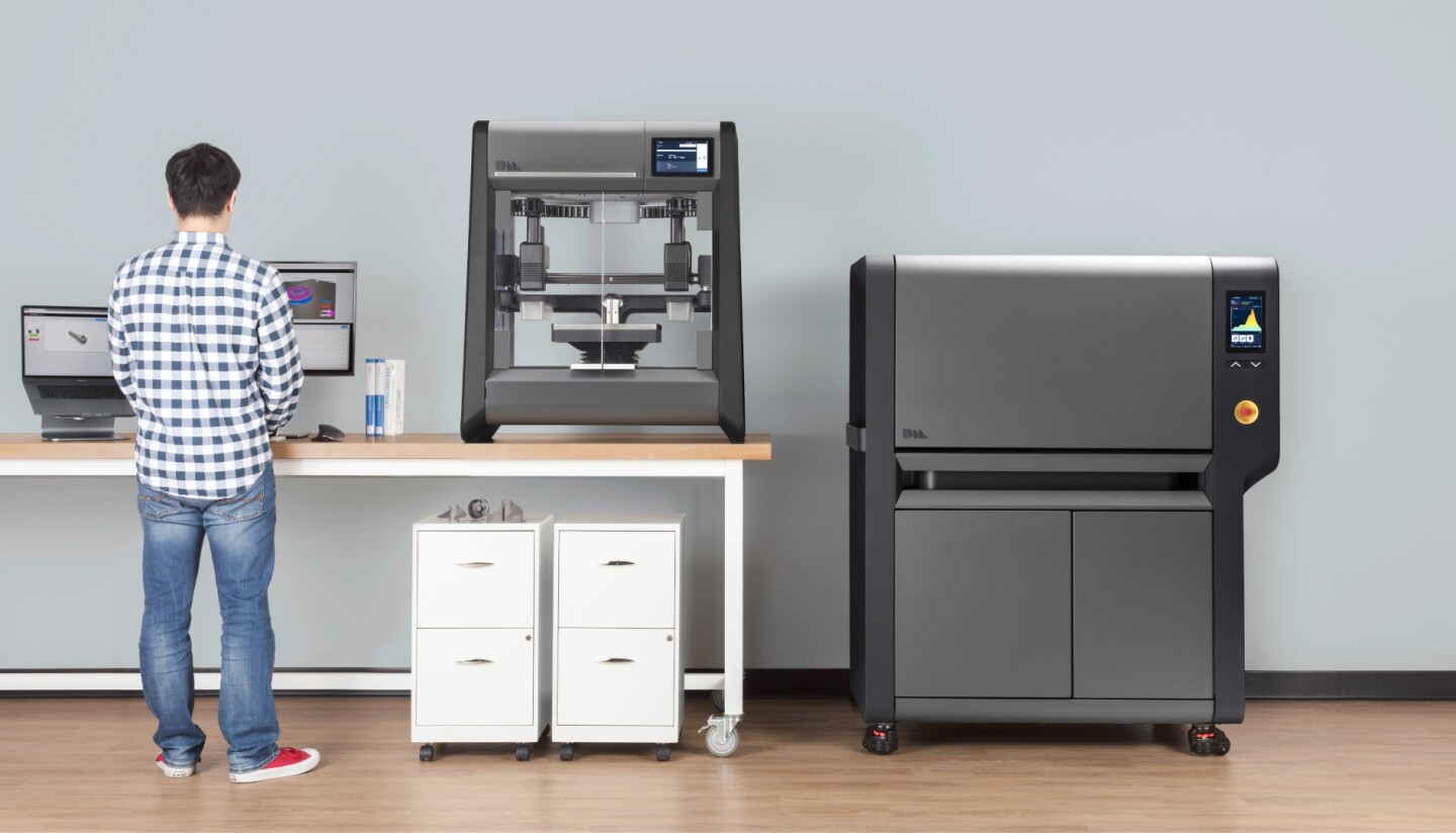 Desktop Metal Studio system: massively more affordable, office-safe and practical than an equivalent laser system