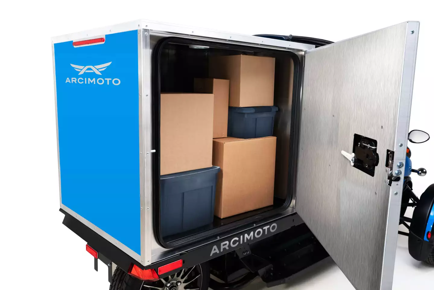 The Modular Utility Vehicle can be optioned with a 25 cu ft cargo box