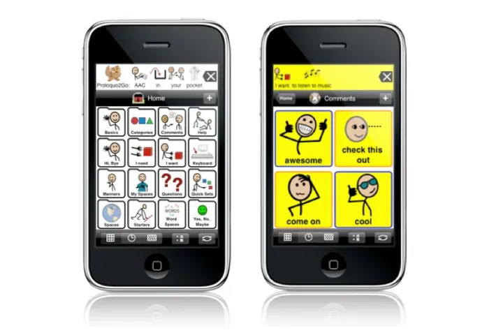 Proloquo2Go is an iPhone/iPad app that helps autistic children to communicate with others