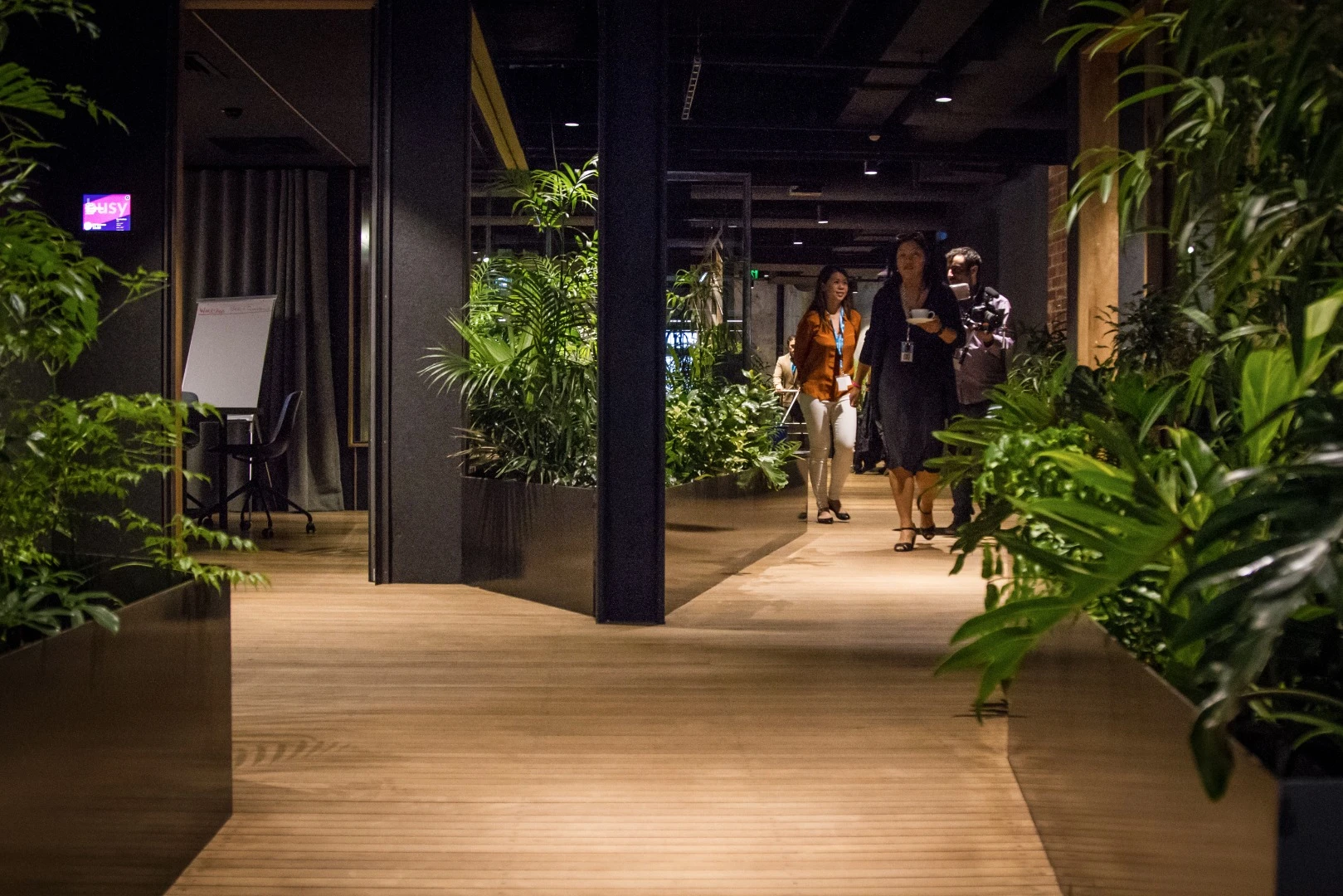 Housed inside an old brewery constructed in 1904, recycled Tasmanian Oak lines the flooring and is top-nailed rather than glued, meaning it can be pulled up and reused at the end of its lifecycle